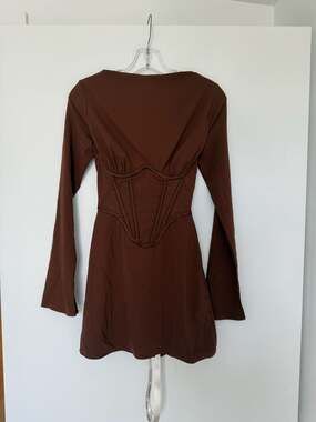 Mistress Rocks Corset Mini Dress Cocoa Size XS